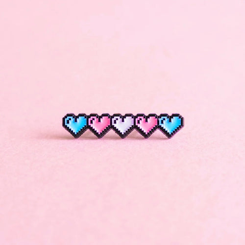 Trans Pixel Hearts Pin