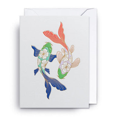 Mini Grußkarte - Koi Fisch