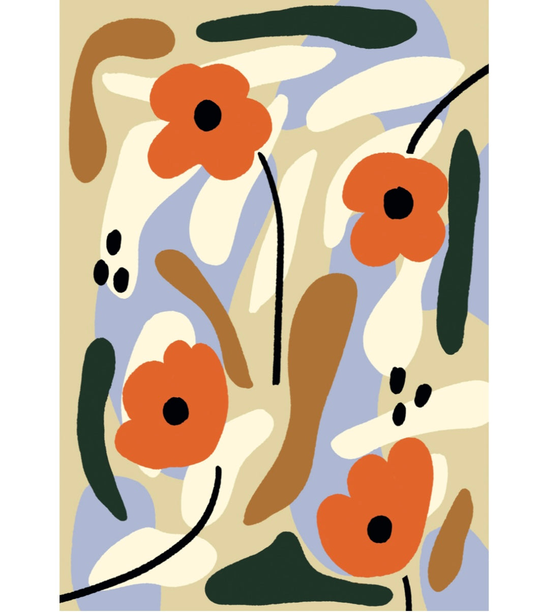 A4 Print - Abstract Flowers - Poppy