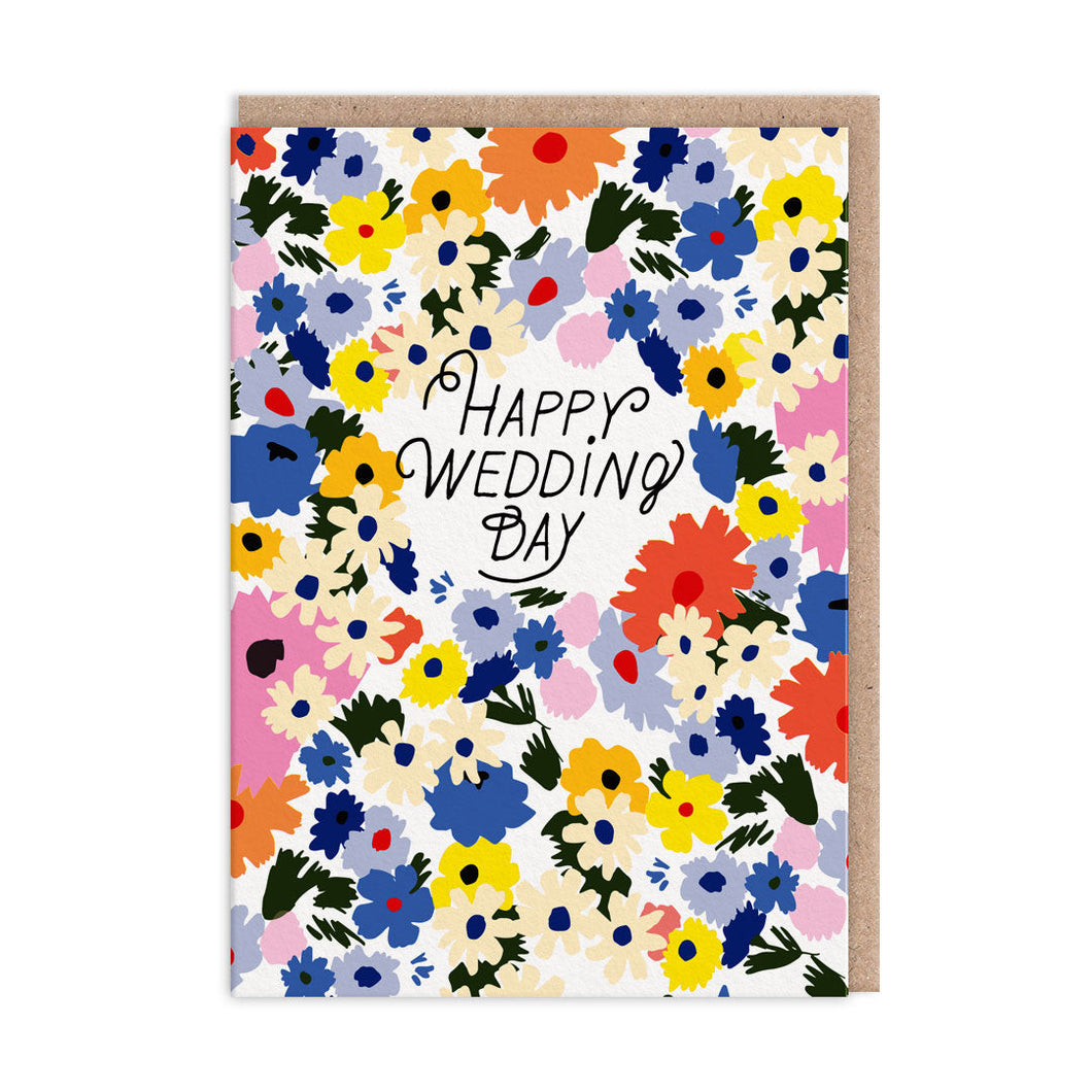 Grußkarte - Happy Wedding Day Floral