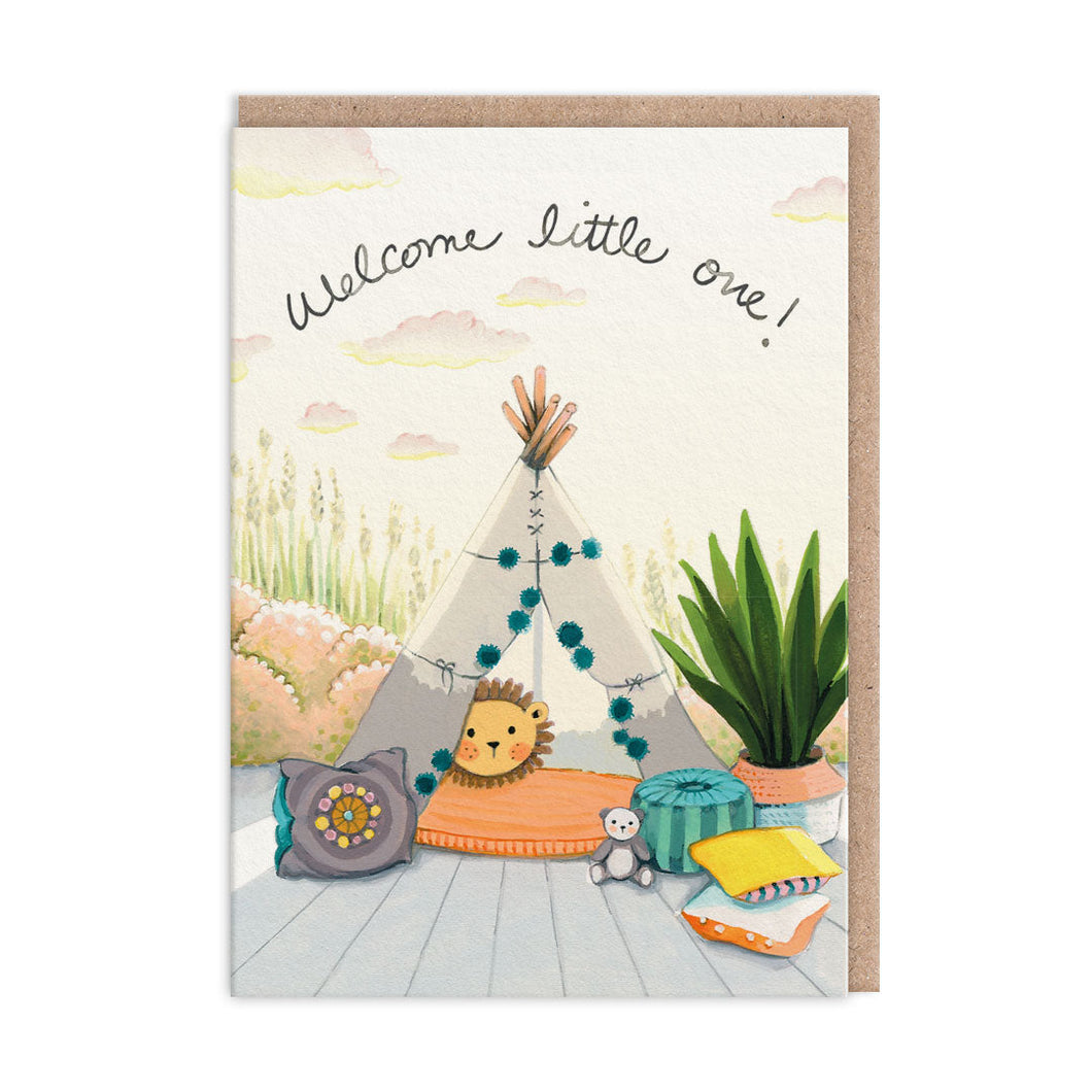 Grußkarte - Welcome Little One Tipi