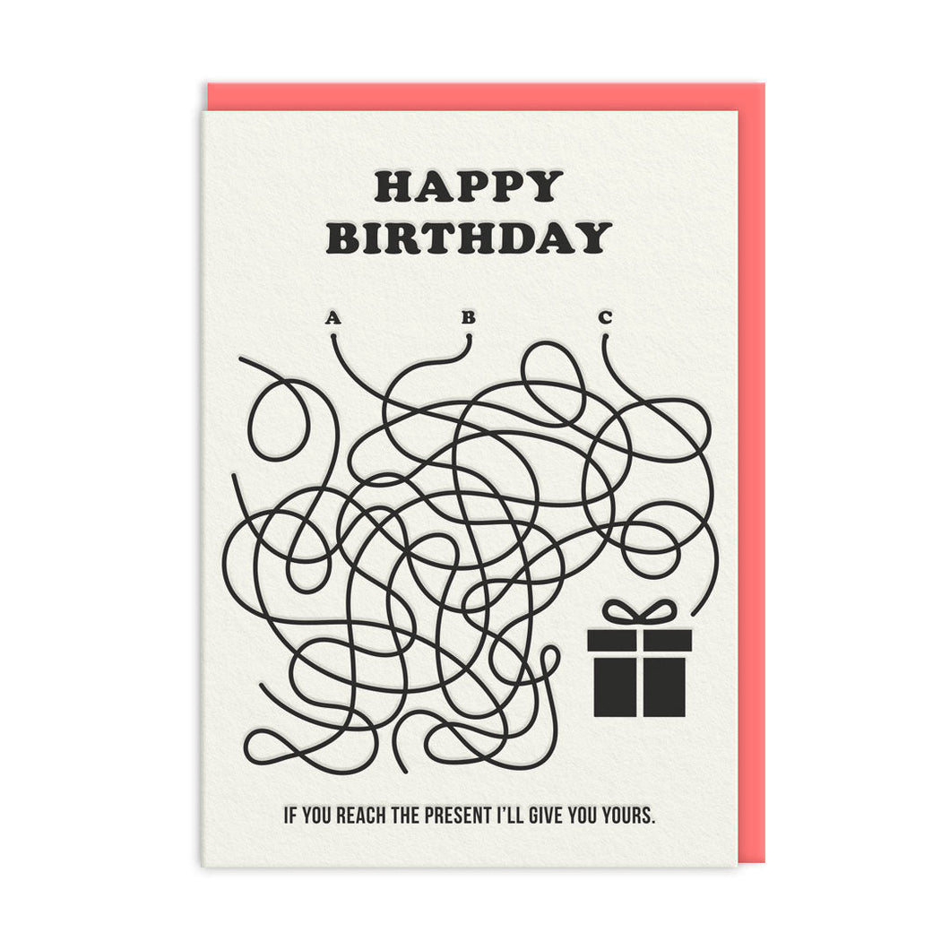 Grußkarte - Birthday Line Maze