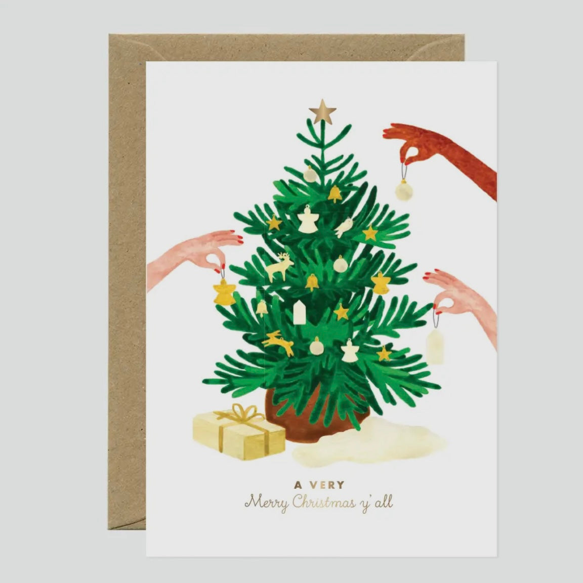 Grußkarte - Decorating The Tree