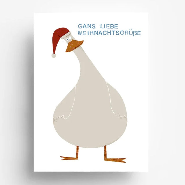 Postkarte - Weihnachtsgans