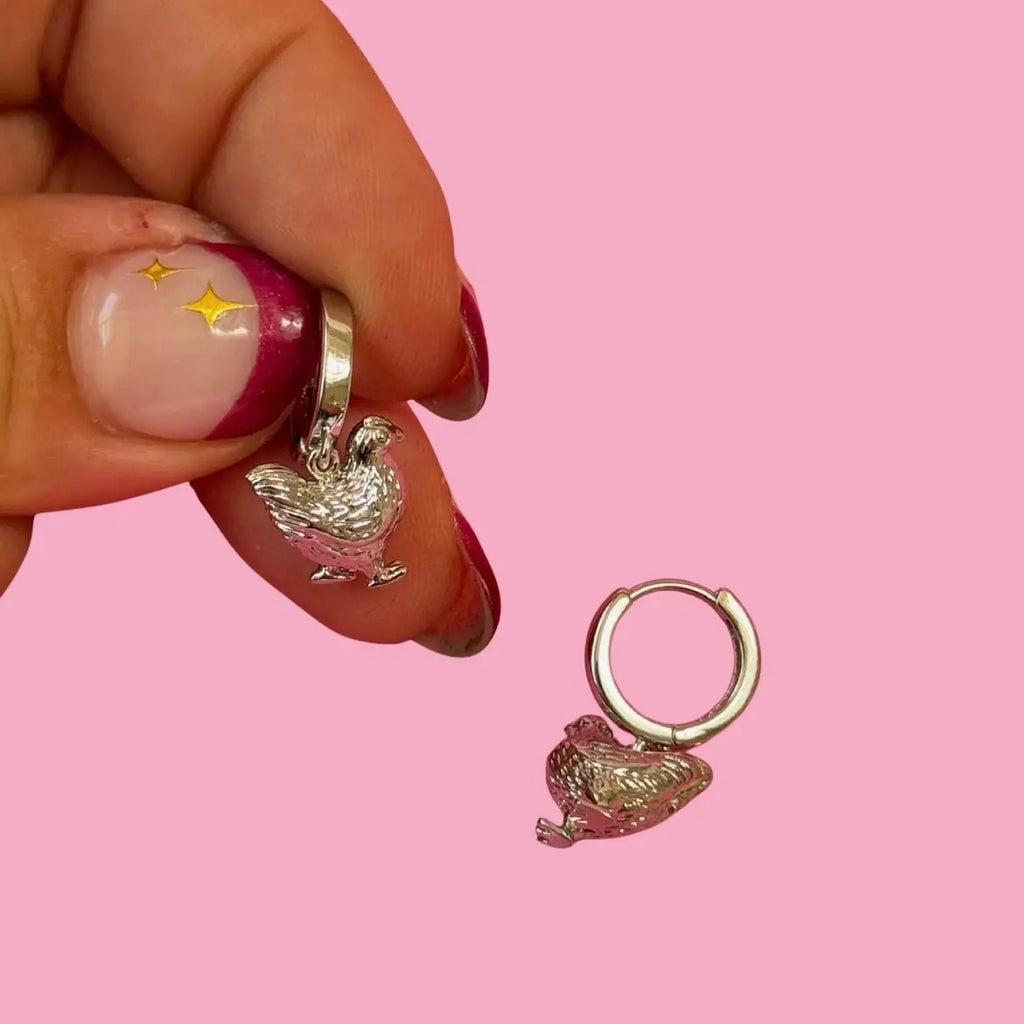 Ohrringe - Hühner (Gold/Silber)