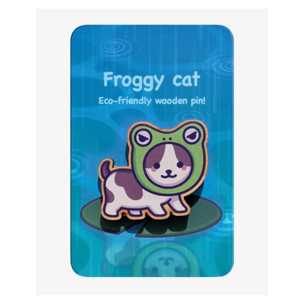 Pin aus Holz - Frog Cat