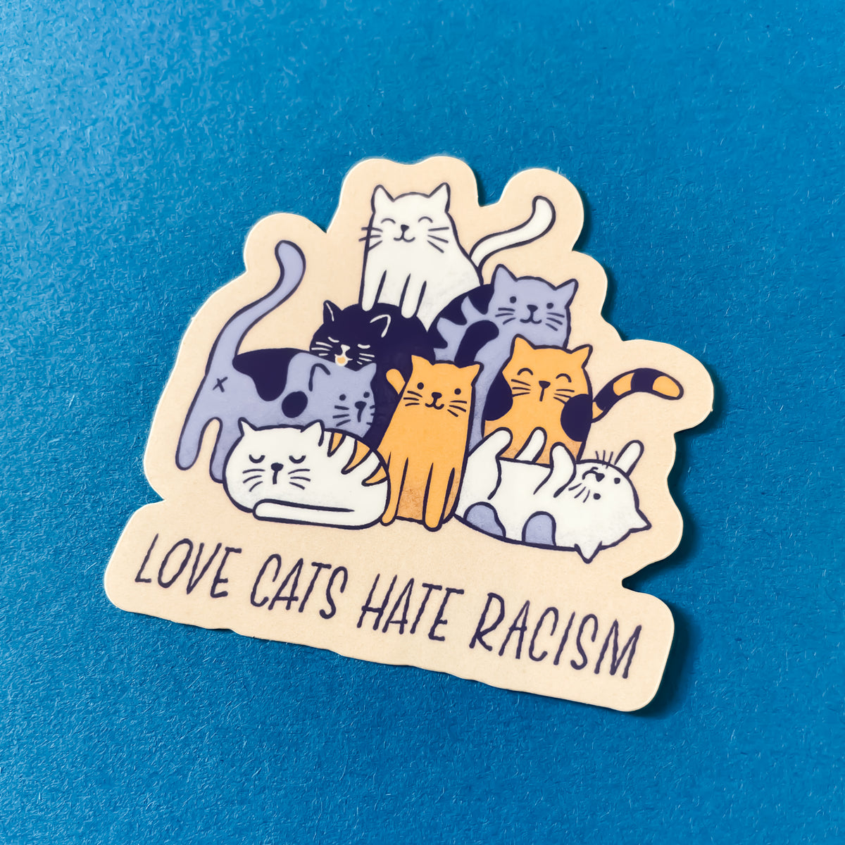 Aufkleber - Love Cats Hate Racism