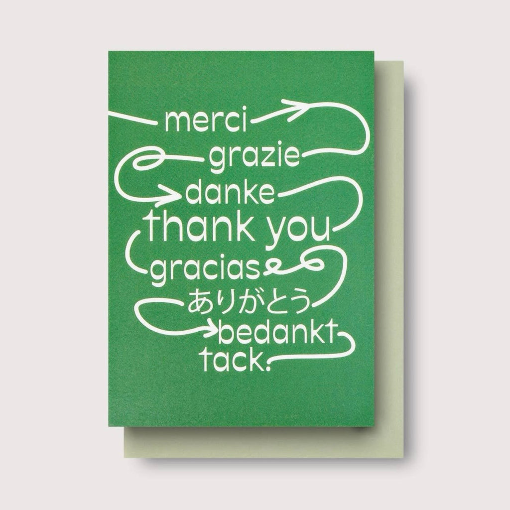 Grußkarte - Thank You Merci Danke