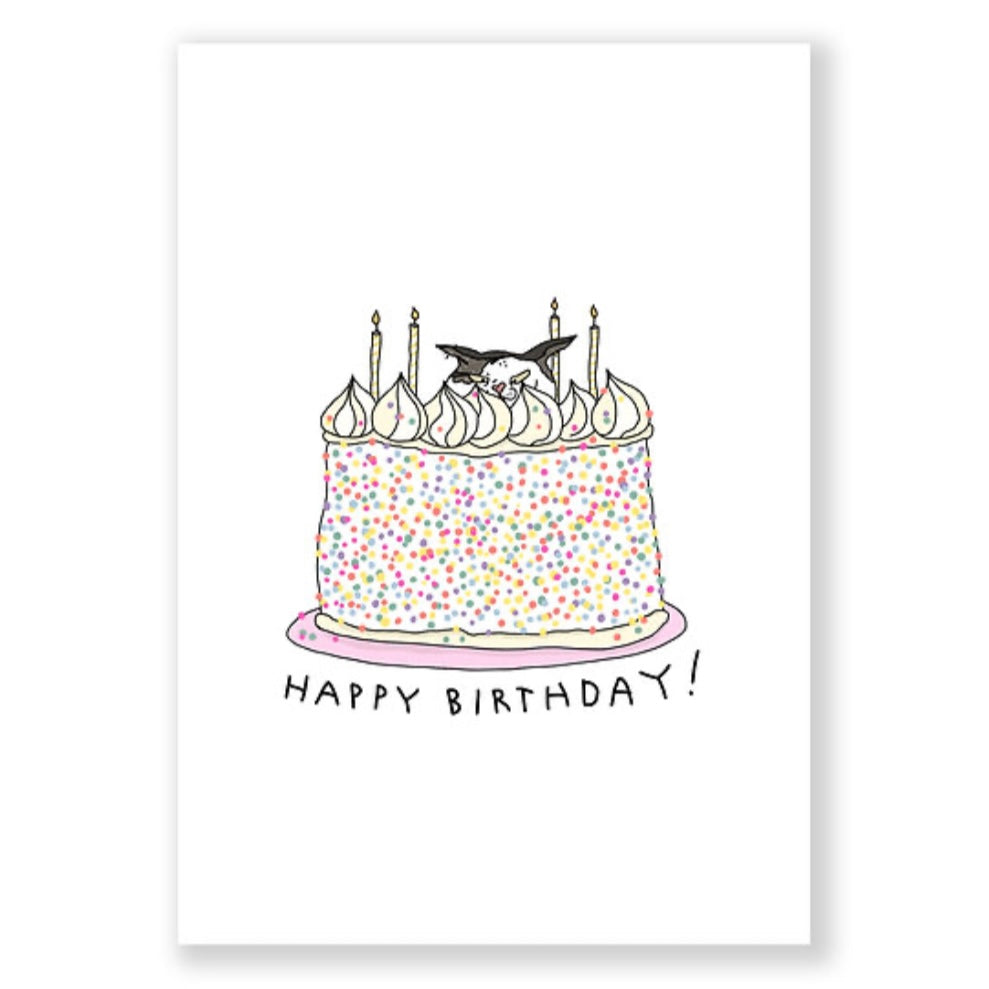 Grußkarte - Happy Birthday Cat Cake