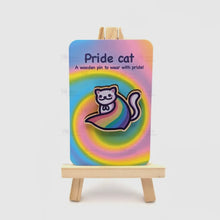 Pin aus Holz - Pride Cat