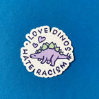Aufkleber - Love Dinos Hate Racism