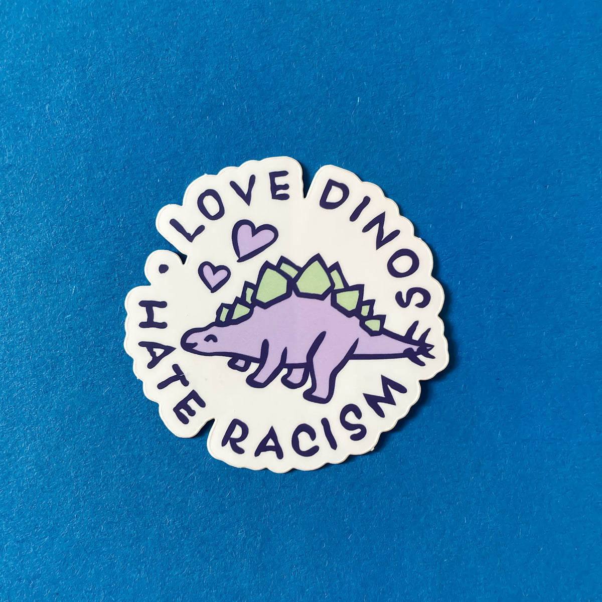 Aufkleber - Love Dinos Hate Racism
