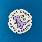 Aufkleber - Love Dinos Hate Racism