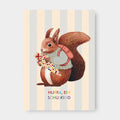 Postkarte - Schulkind Eichhörnchen