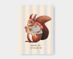 Postkarte - Schulkind Eichhörnchen