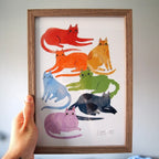 A4 Print - Rainbow Cats