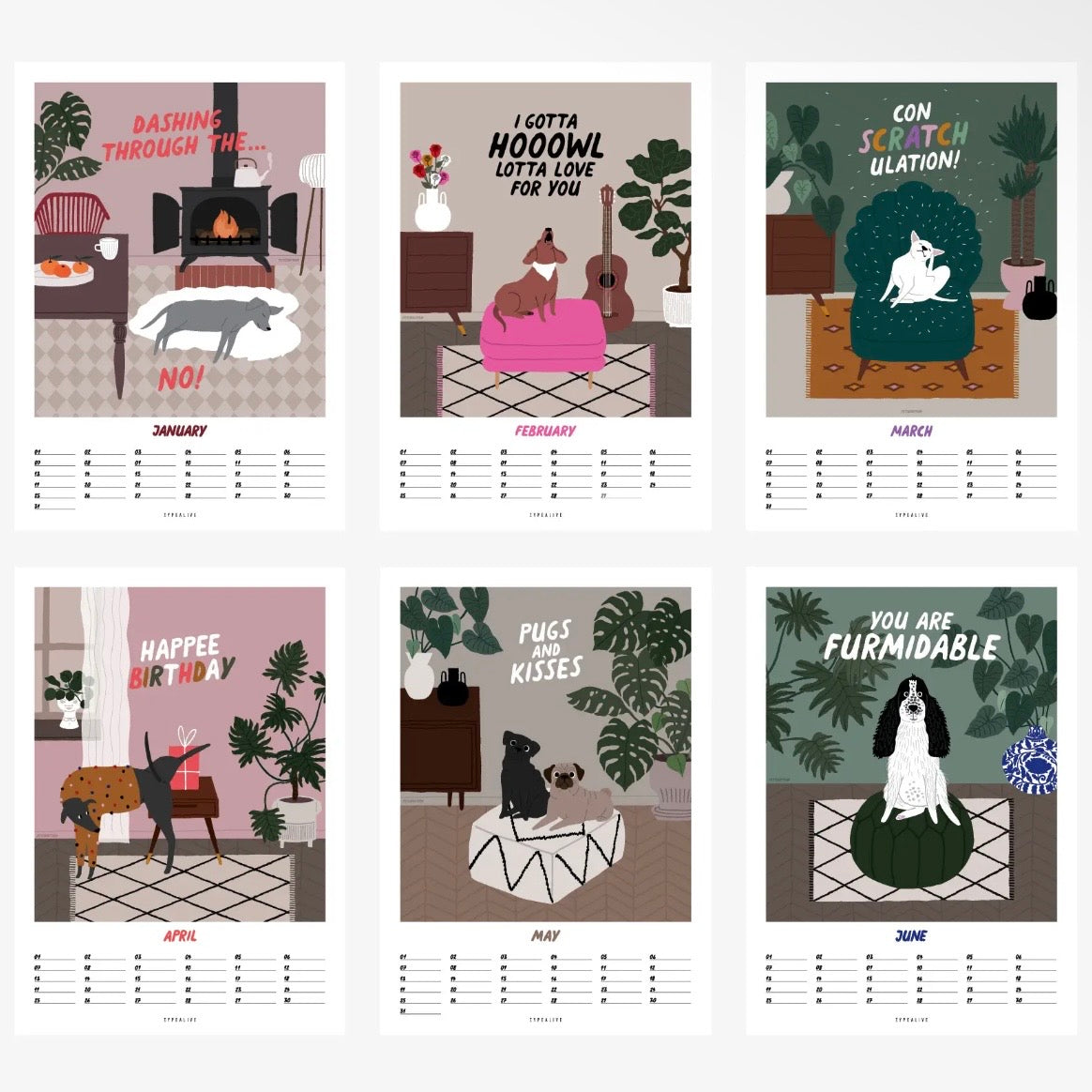 Wandkalender (undatiert) - Dogs
