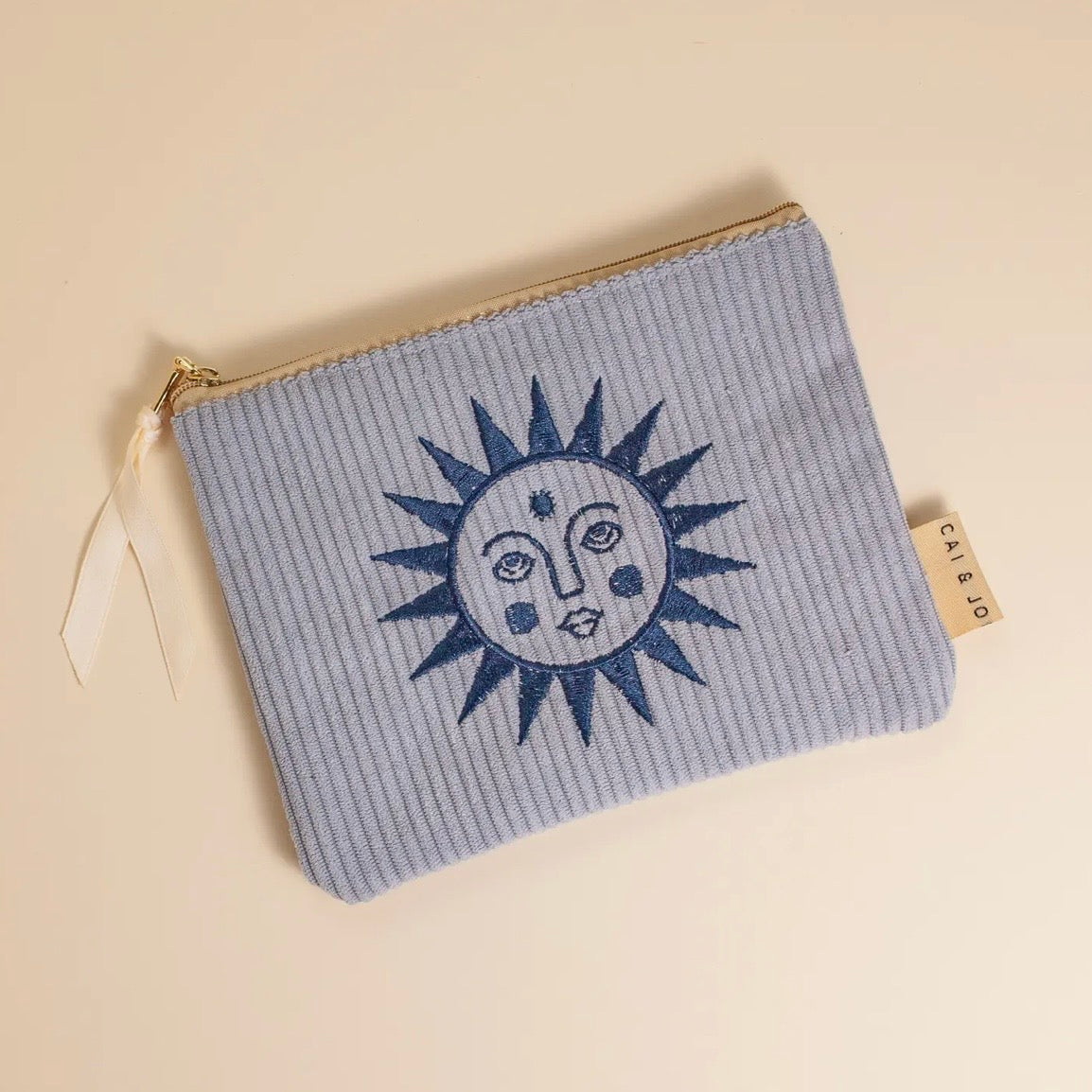 Besticke Cordtasche S - Blau