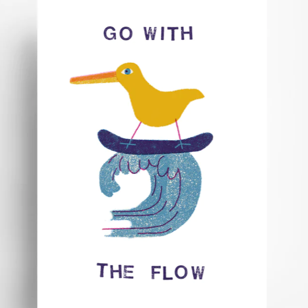 Postkarte - Go With The Flow