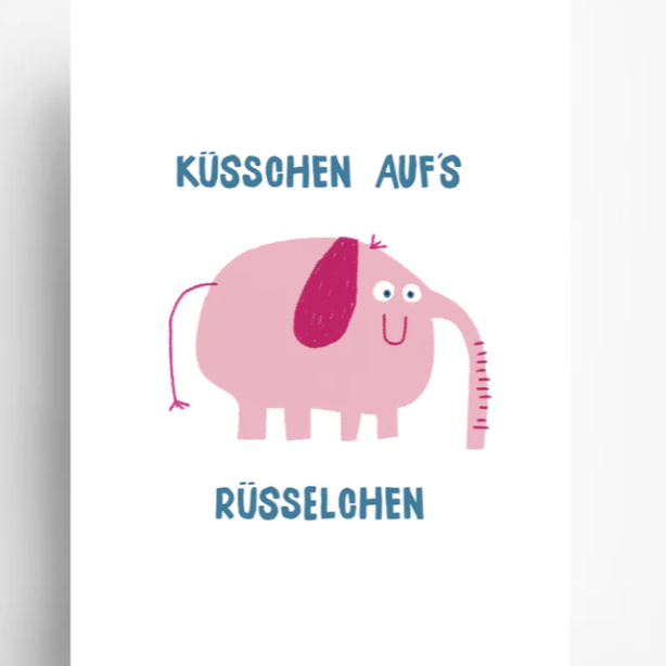 Postkarte - Küsschen auf's Rüsselchen