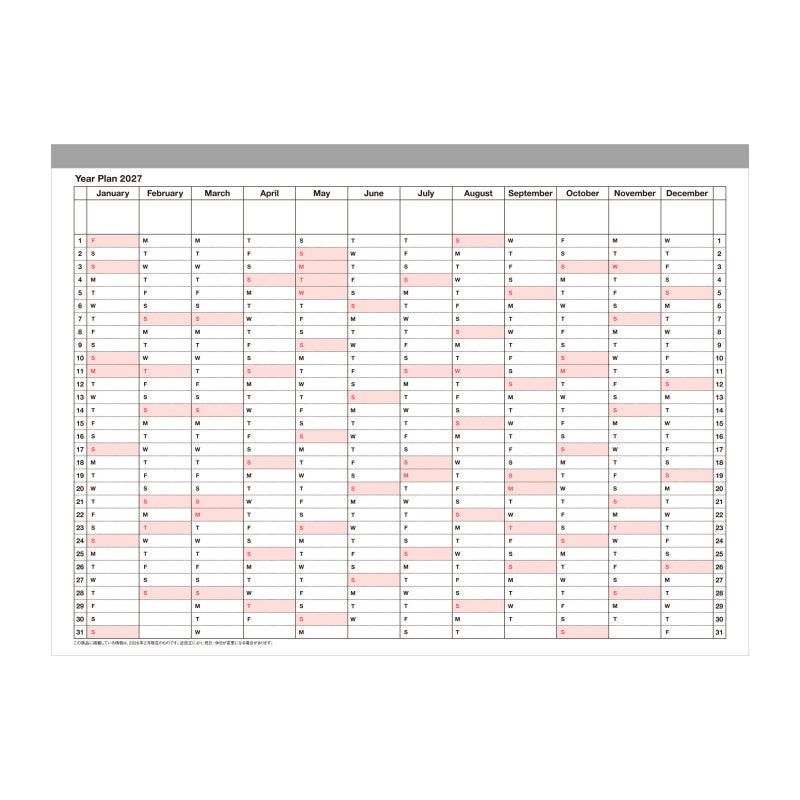 Tischkalender 2027 - 19x13cm