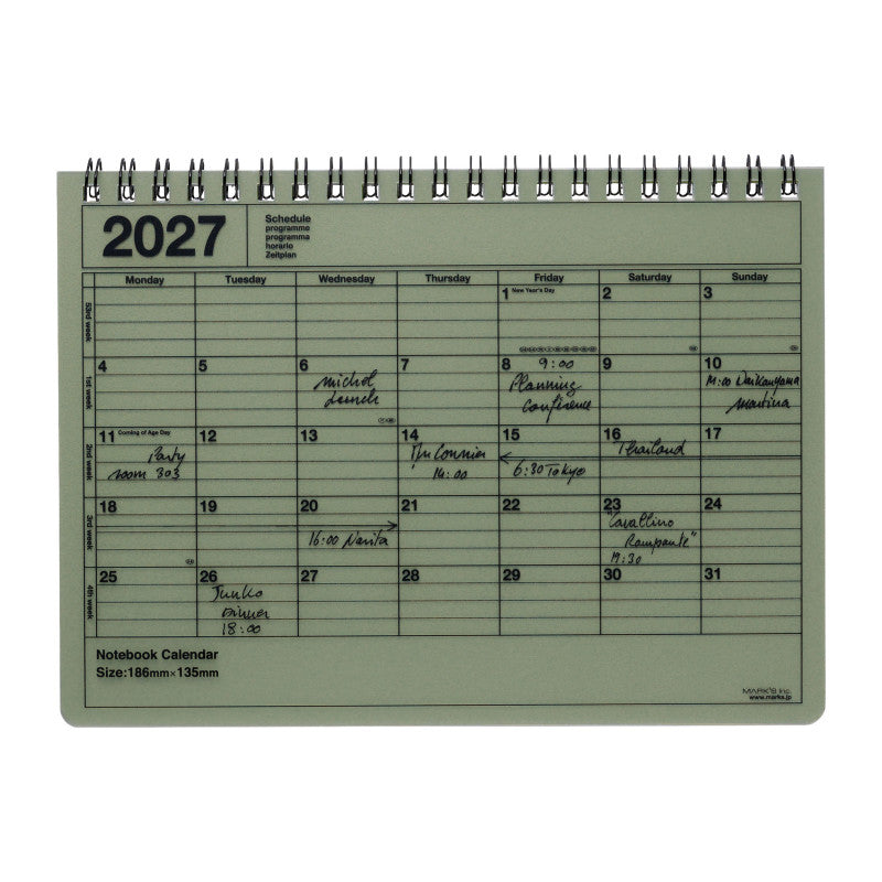 Tischkalender 2027 - 19x13cm