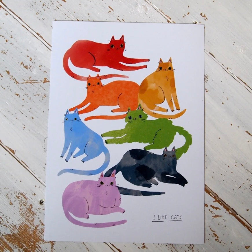 A4 Print - Rainbow Cats