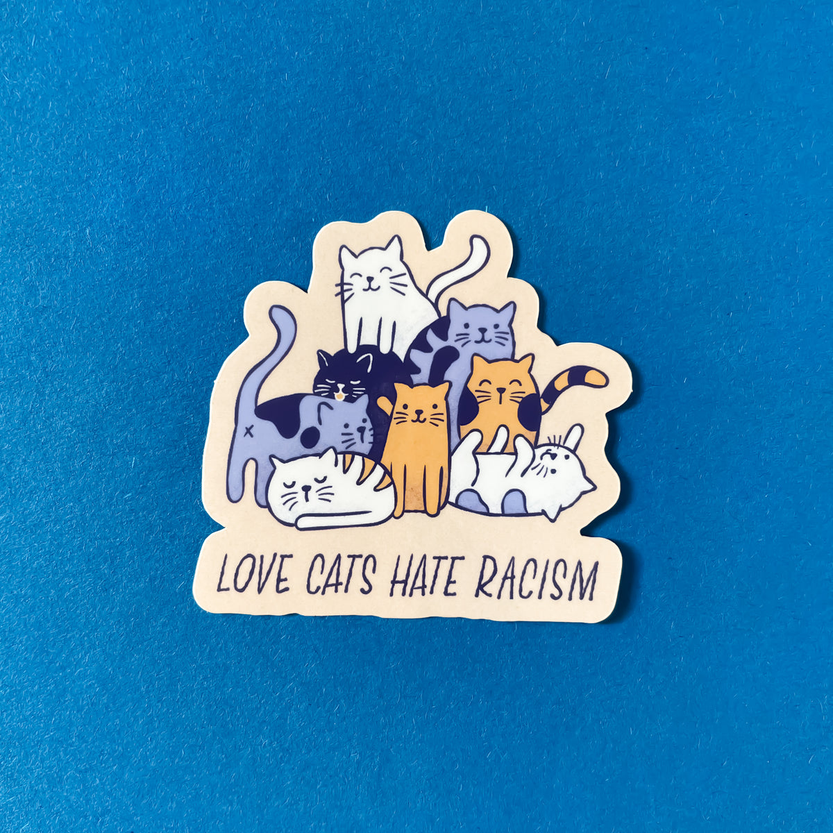 Aufkleber - Love Cats Hate Racism