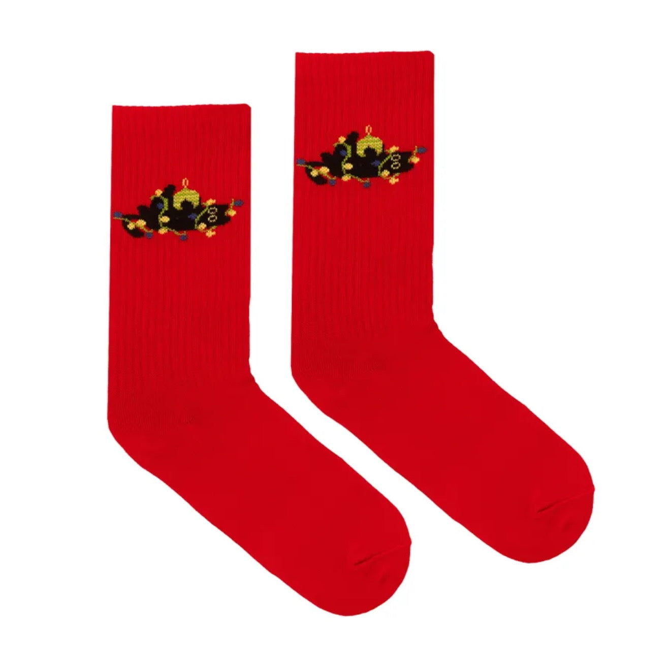 Sport Socken - Katze mit Lichterkette