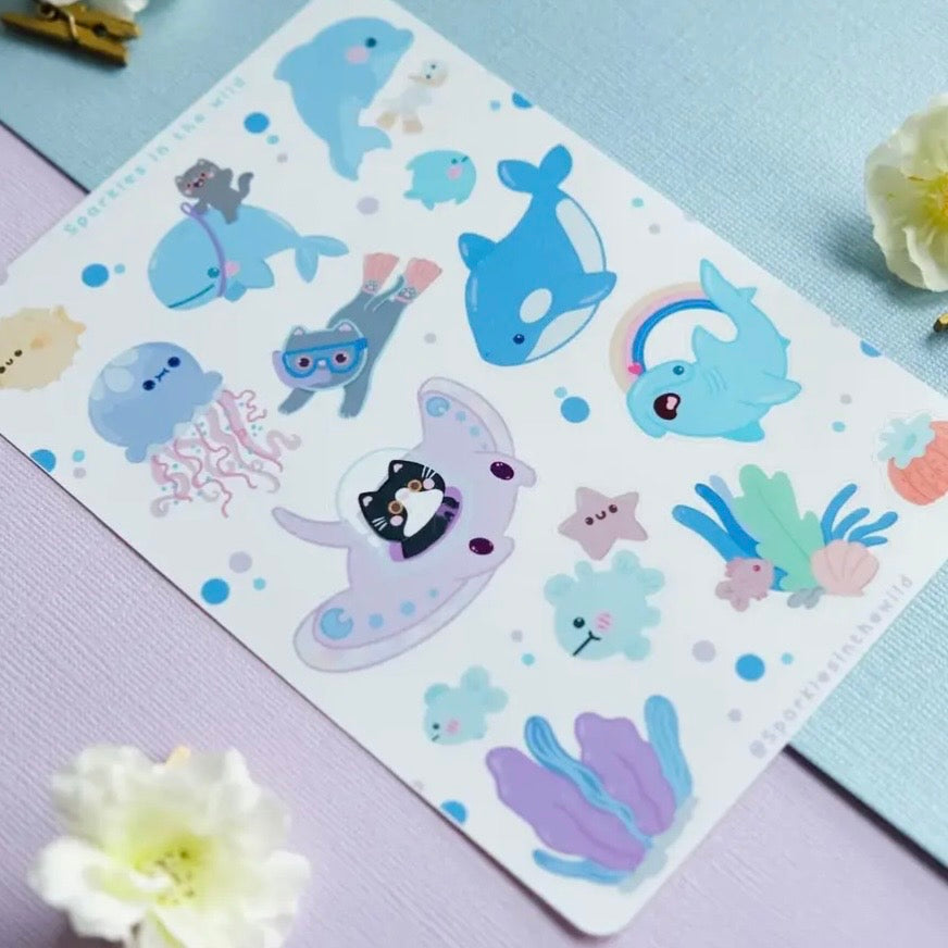 Stickerbogen - Kawaii Ocean
