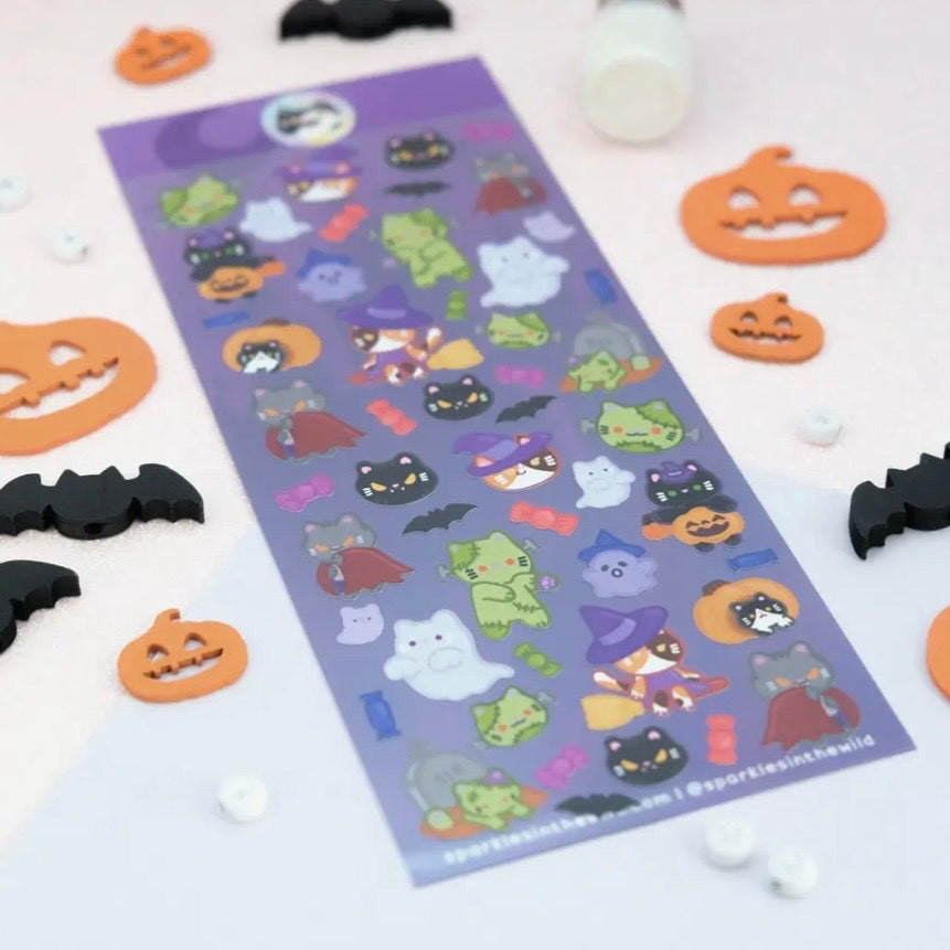 Stickerbogen - Spooky Cats and Creatures