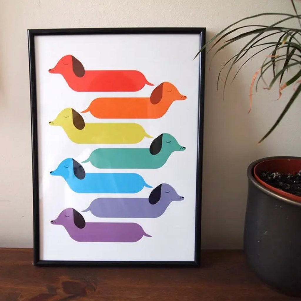 A4 Print - Rainbow Dogs