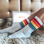 Socken - Regenbogen Weiß