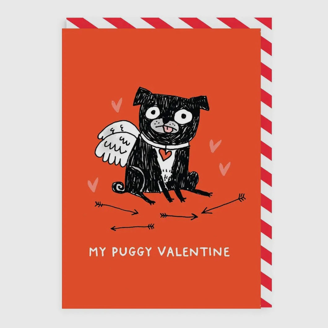 Grußkarte - My Puggy Valentine