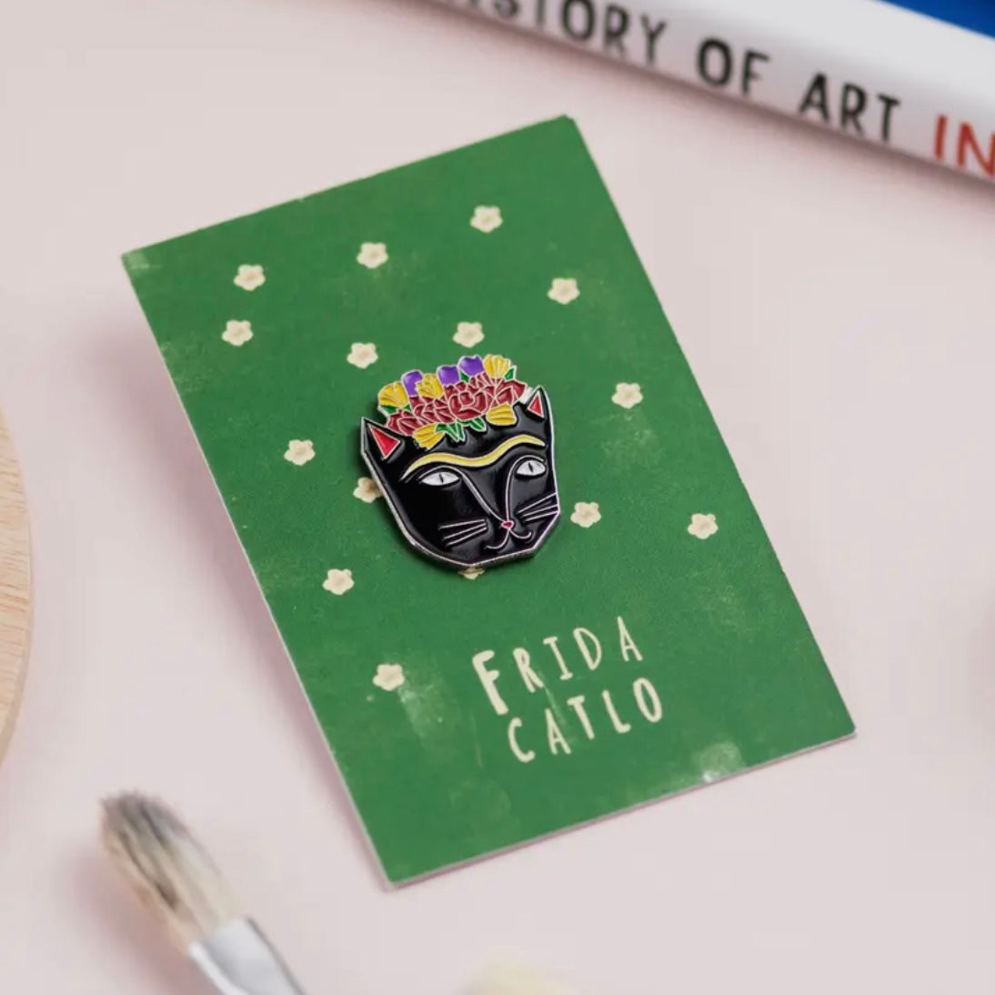 Frida Catlo Katzen Pin