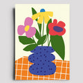 Postkarte - Blumenvase (beige)