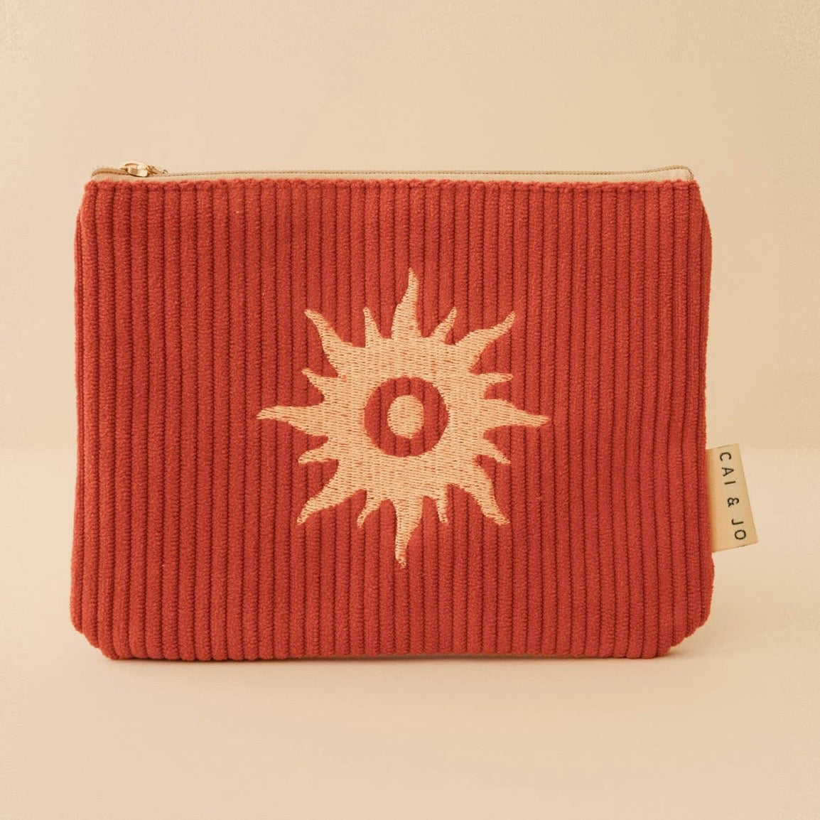 Besticke Cordtasche S - Rostrot