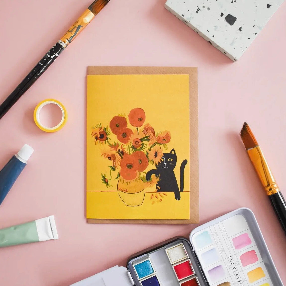 Grußkarte - Vincents Sunflower Vase