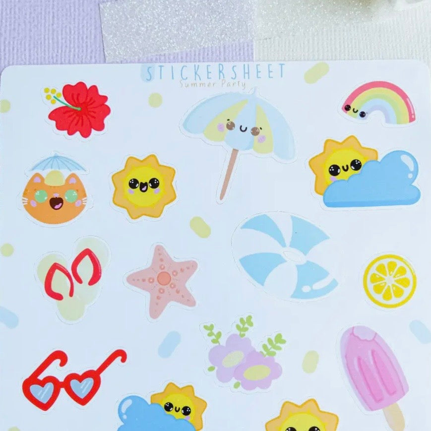 Stickerbogen - Summer Party