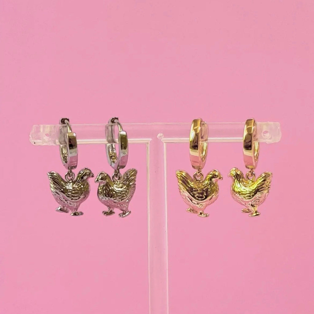Ohrringe - Hühner (Gold/Silber)