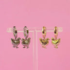 Ohrringe - Hühner (Gold/Silber)