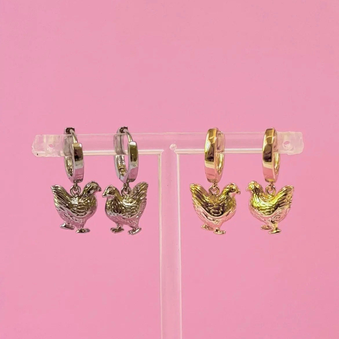 Ohrringe - Hühner (Gold/Silber)