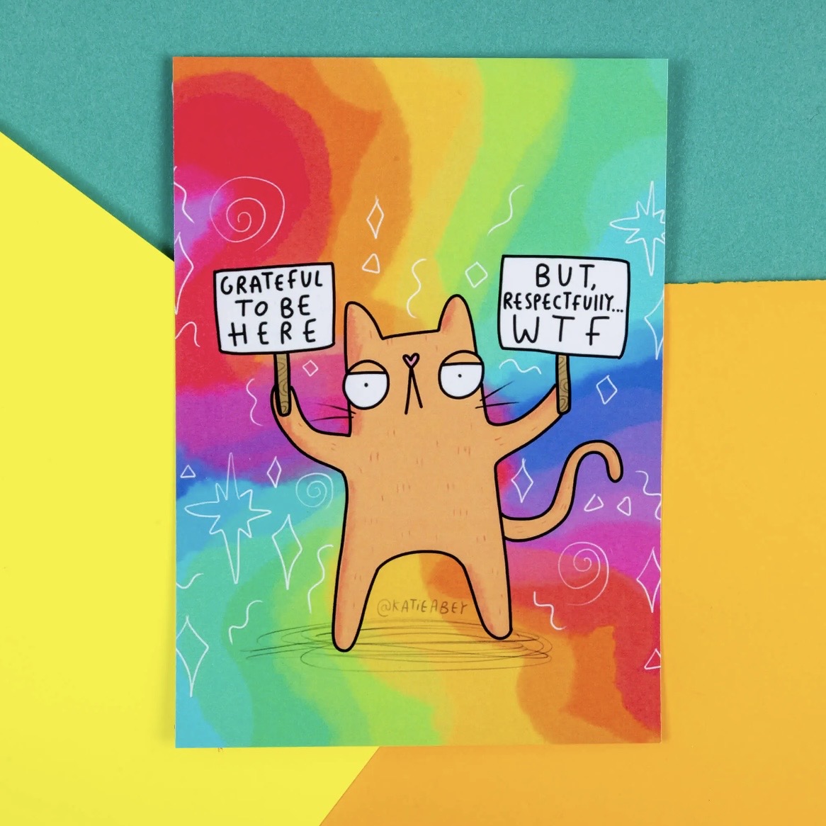 Postkarte - Grateful but WTF