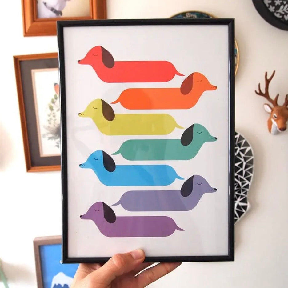 A4 Print - Rainbow Dogs