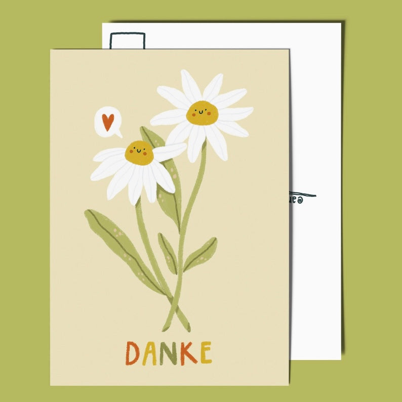 Postkarte - Danke Blumen