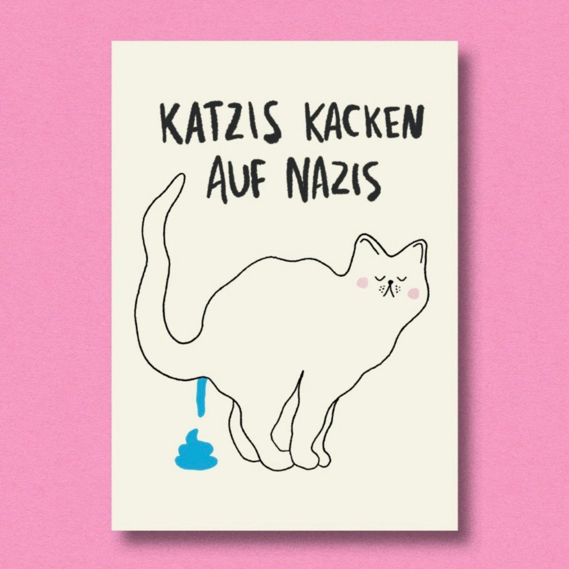 Postkarte - Katzis Kacken Auf Nazis