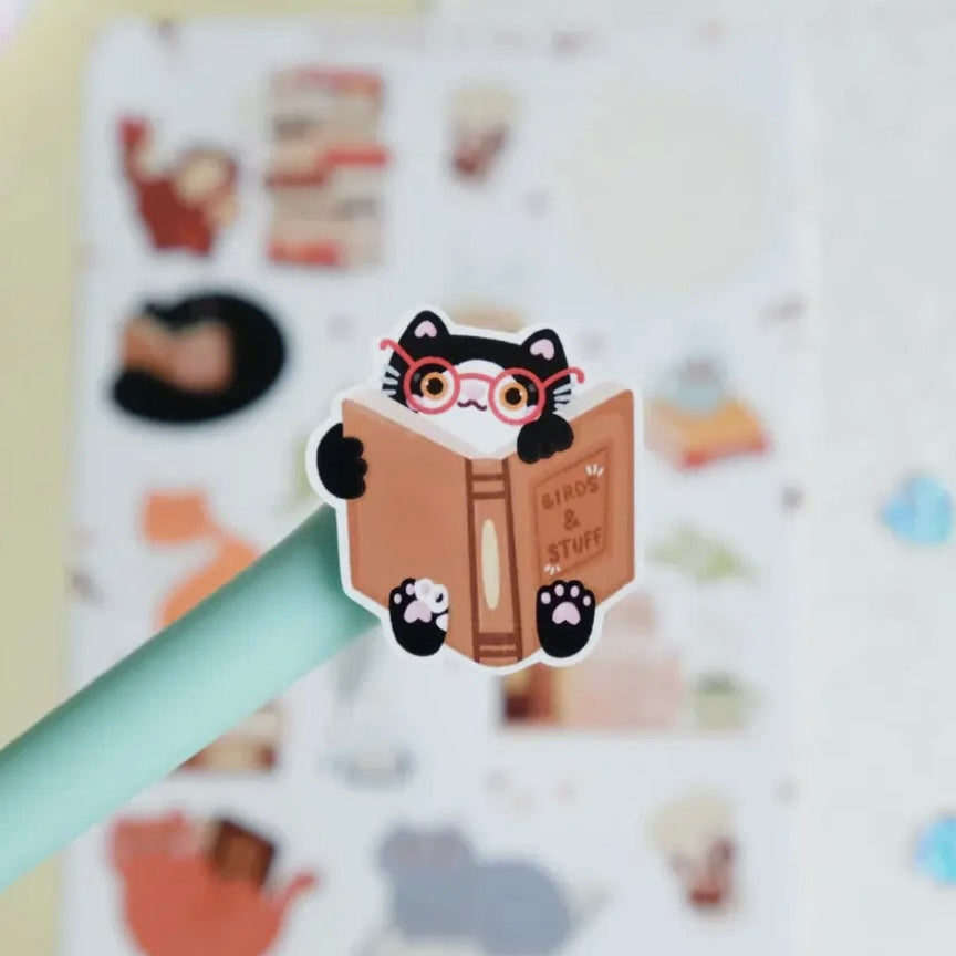 Stickerbogen - Cats & Books