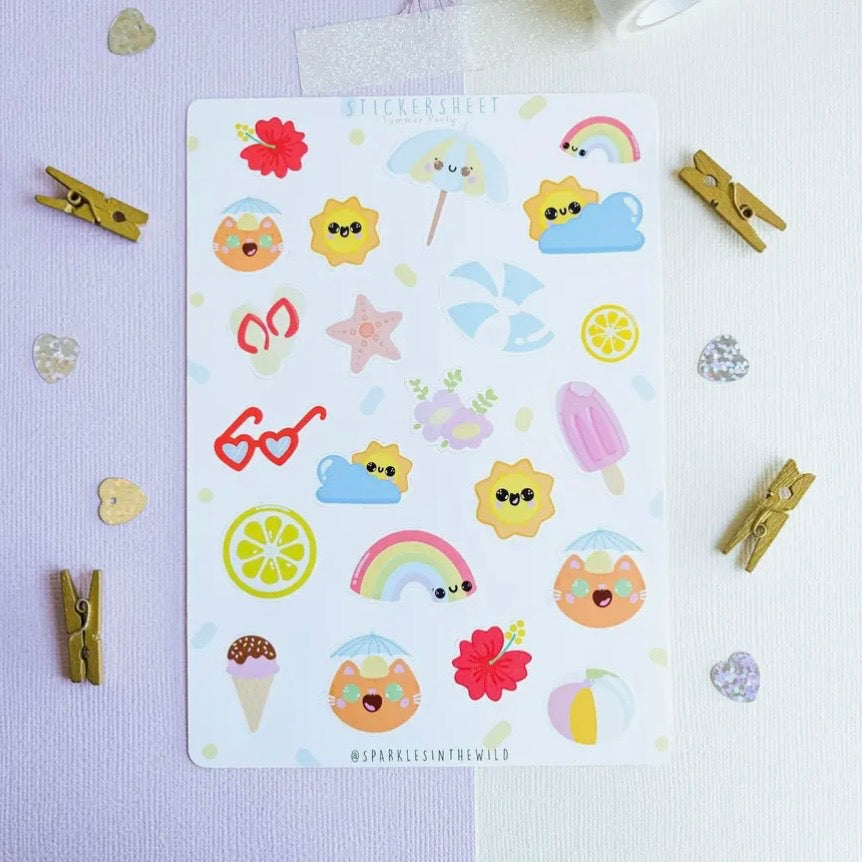 Stickerbogen - Summer Party