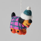 Anhänger aus Filz - Hund mit Mütze