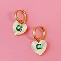 Ohrringe - Emerald Heart Hoops